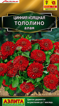 Цинния Тополино алая